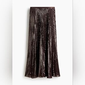 H&M Brown Sequin Maxi Skirt